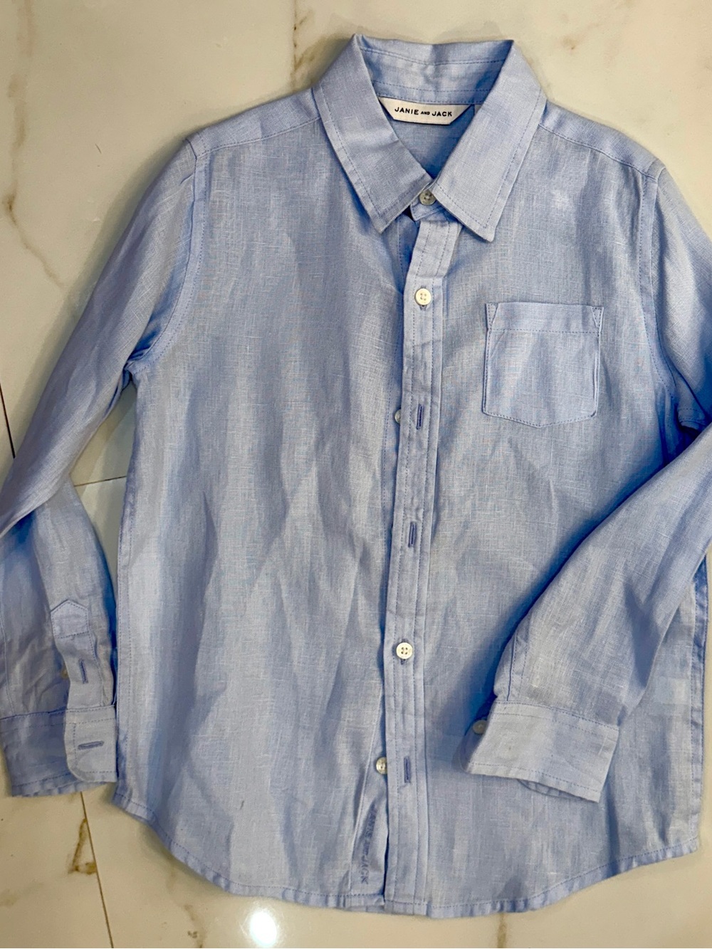 Kids Janie and Jack Light Blue Button-Down Dress Shirt